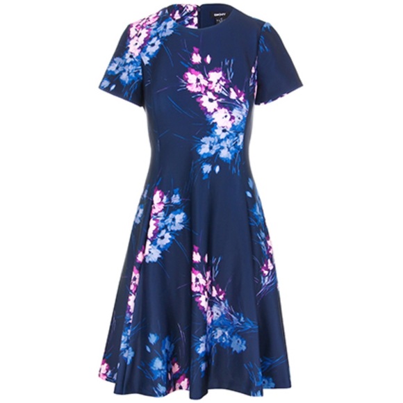 Dkny Dresses & Skirts - NWT DKNY Navy Fit & Flare Skater Style Mini Dress Size 14
